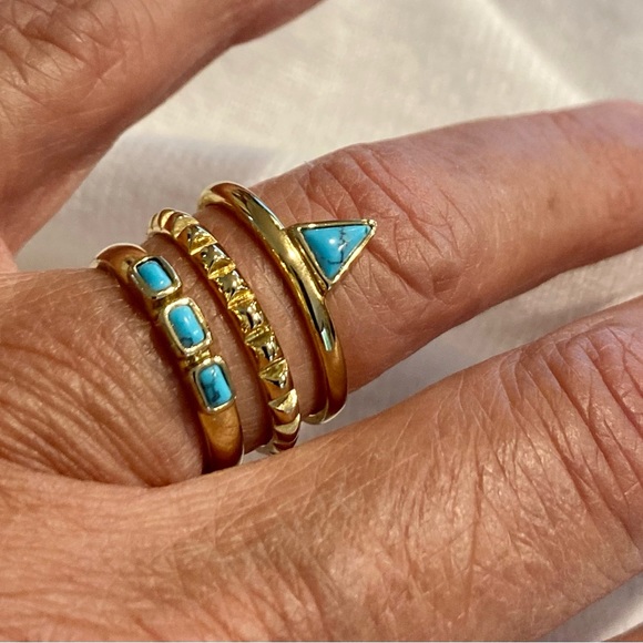 Stella & Dot Turquoise Stacked Ring - Picture 2 of 6